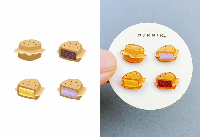 日日野餐 紅豆餅口味4入組(別針)